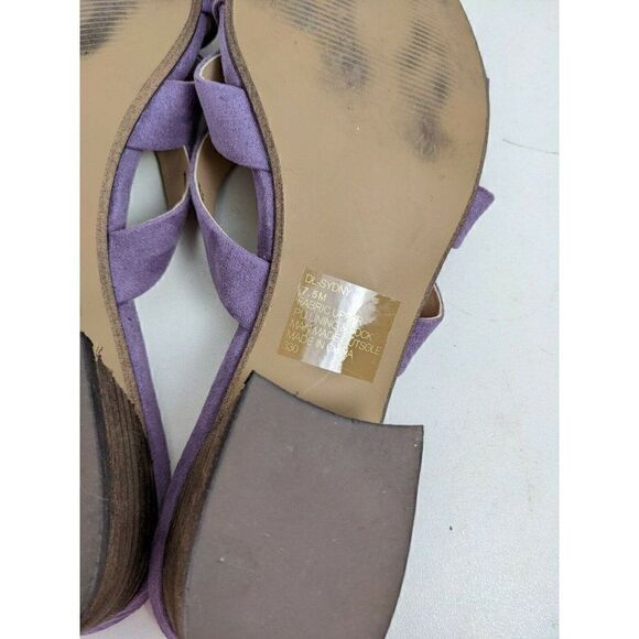Purple strappy slip on sandals block heel low heel Design lab size 7.5 - Picture 7 of 8
